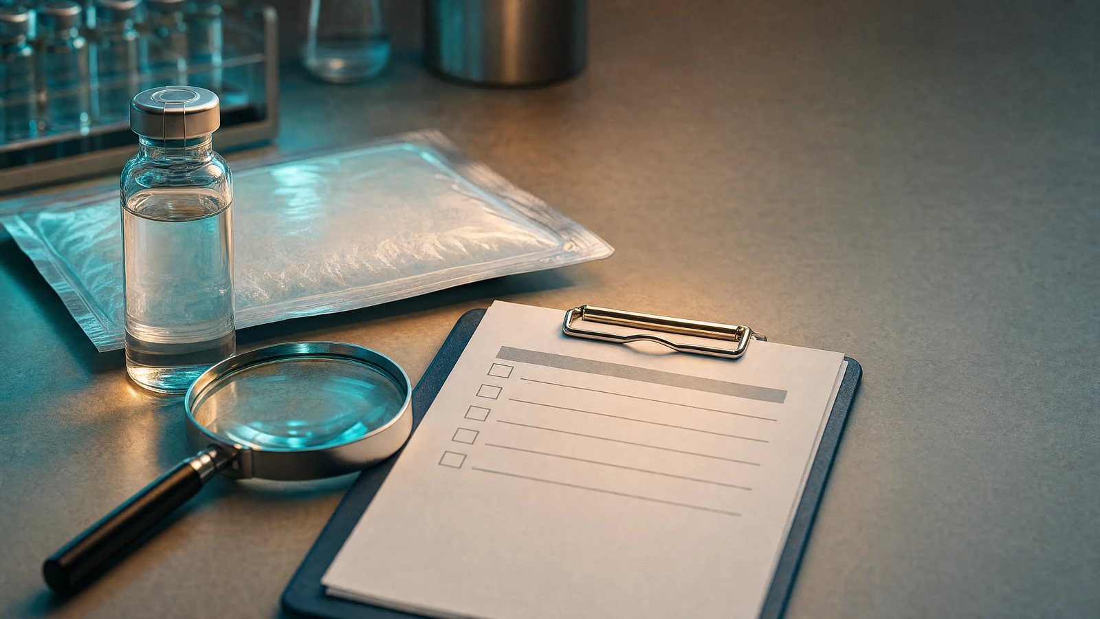 Editorial art for Verify an online GLP-1 pharmacy without relying on a marketing badge